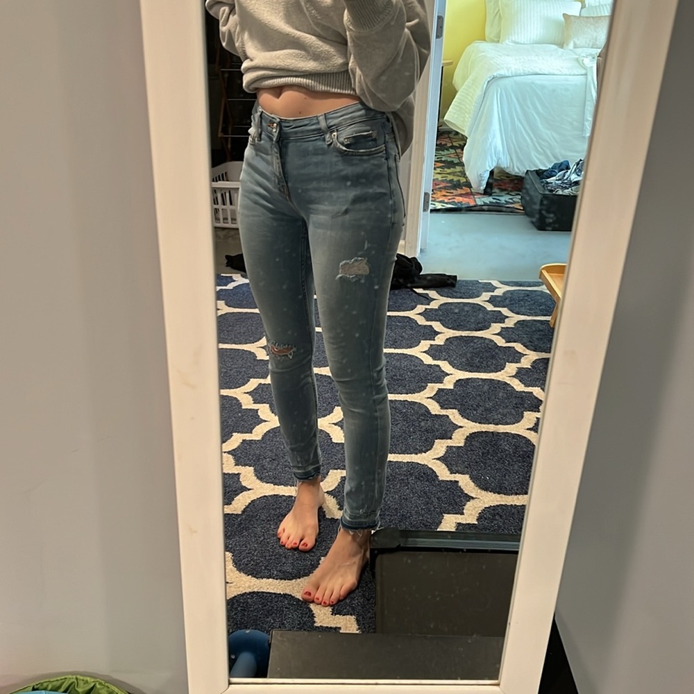 Zara Denim Jeans 2 Skinny Distressed light blue